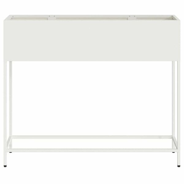 vidaXL Υψωμένη Γλάστρα Κήπου Λευκό 100 x 26 x 82 εκ Ατσάλι
