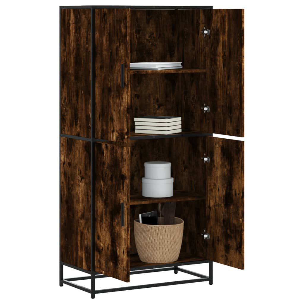 vidaXL Highboard Καπνιστή δρυς 68x35x139 cm Κατασκευασμένο ξύλο