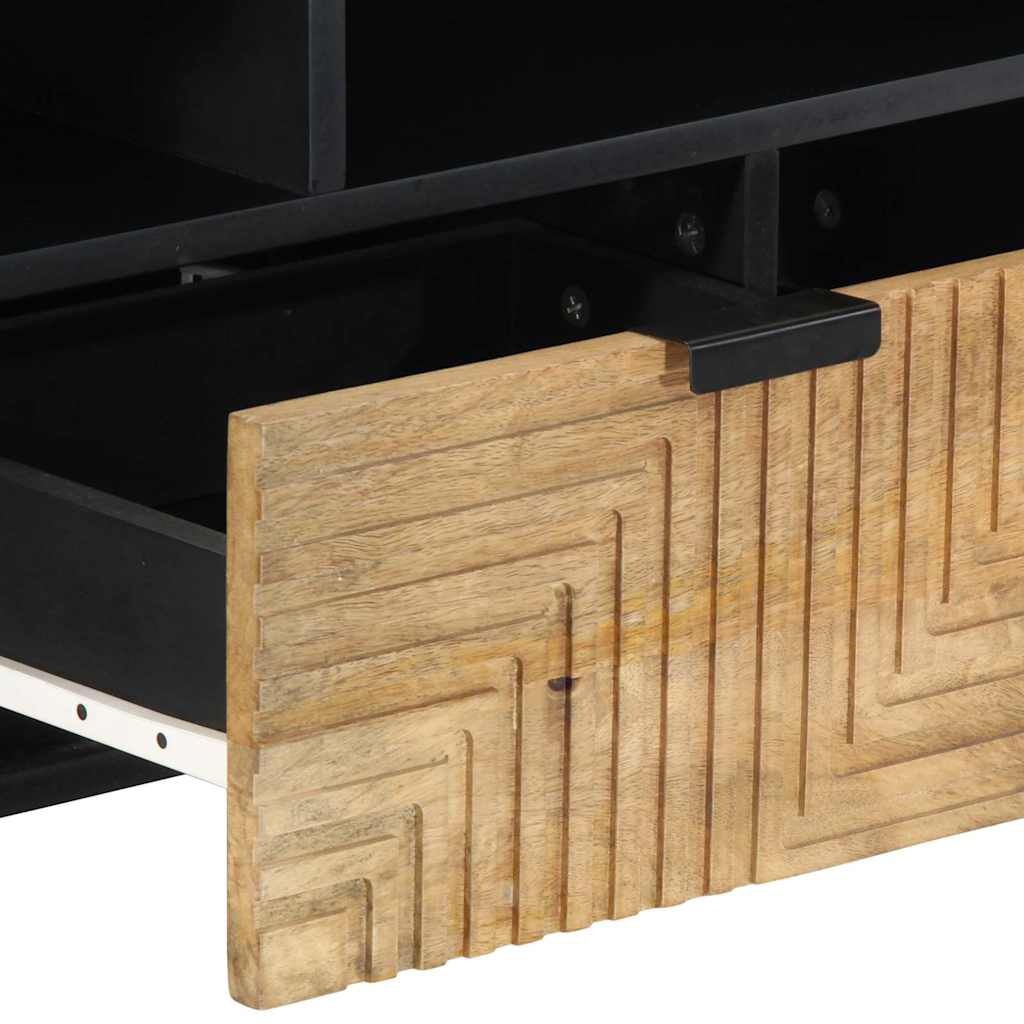 vidaXL Ντουλάπι τηλεόρασης καφέ 100x33x46 cm μασίφ ξύλο Mango