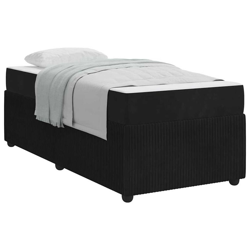 vidaXL Σκελετός κρεβατιού με στρώμα Άλλο Μαύρο 90 x 190 cm Βελούδο
