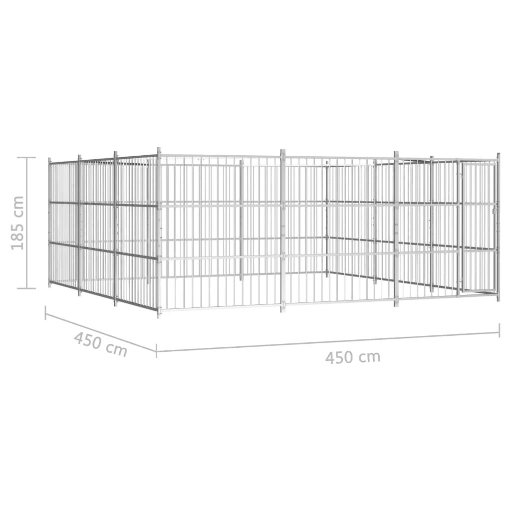 vidaXL Κλουβί Σκύλου Εξωτερικού Χώρου 450 x 450 x 185 εκ.