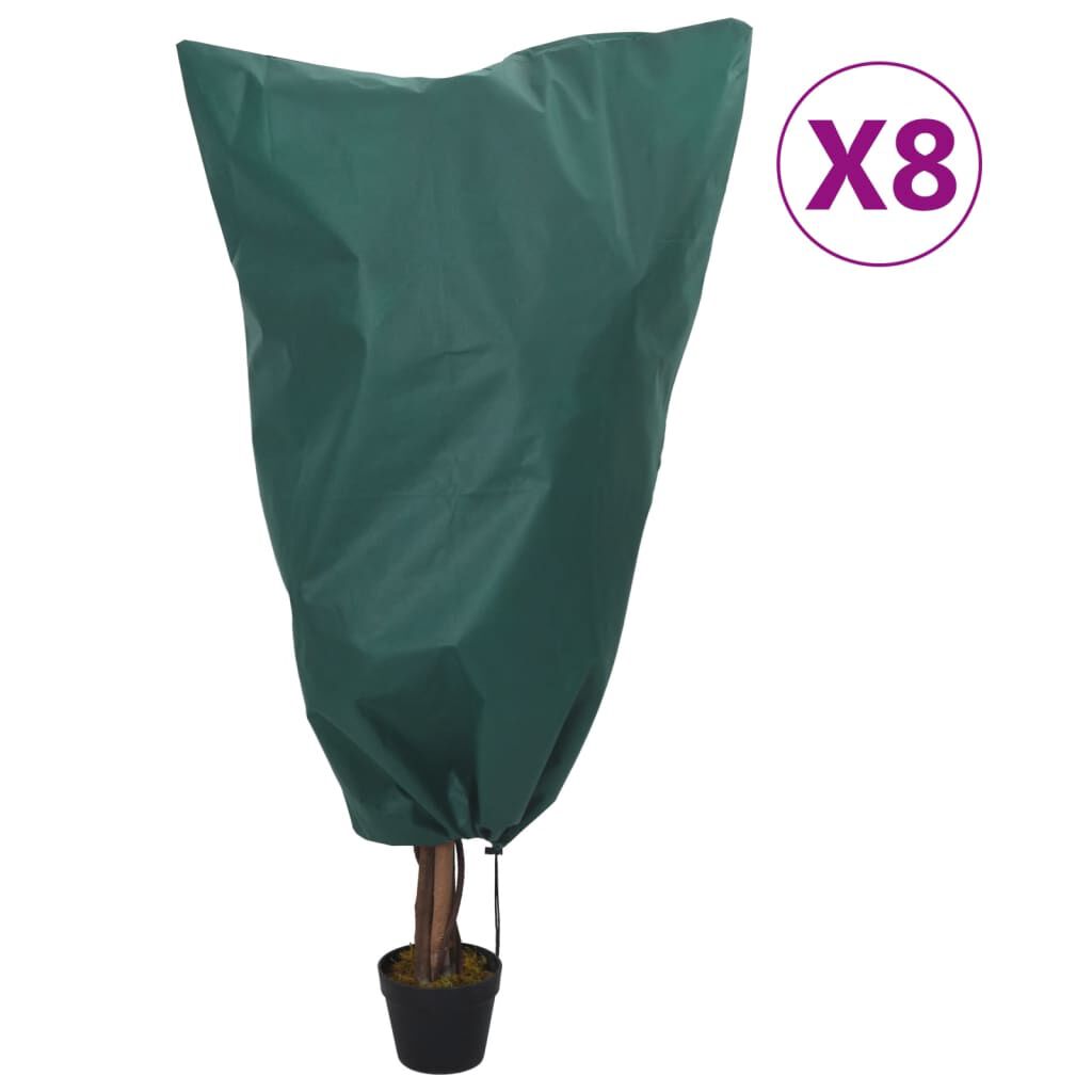 vidaXL Καλύμματα Φυτών Αντιπαγετικά με Κορδόνι 8 τεμ. 70γρ/μ² 0,8x1 μ.