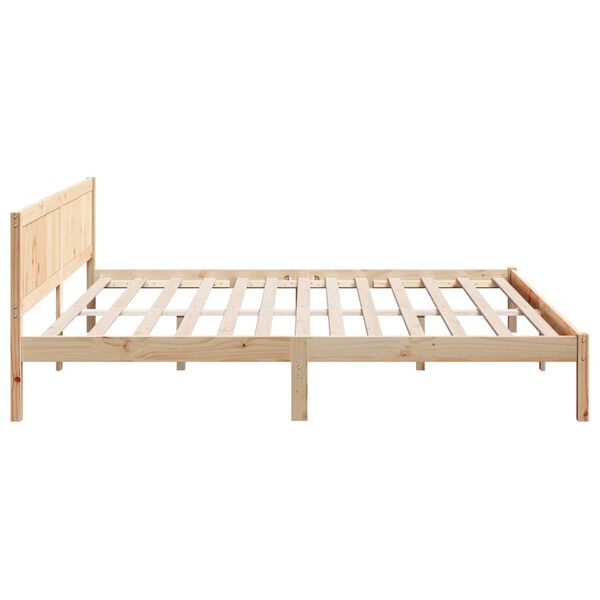 vidaXL Σκελετός Κρεβατιού Καφέ 180 x 200 cm Μασίφ ξύλο πεύκου