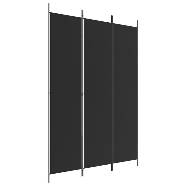 vidaXL Διαχωριστικό Δωματίου με 3 Πάνελ Μαύρο 150x220 εκ. από Ύφασμα