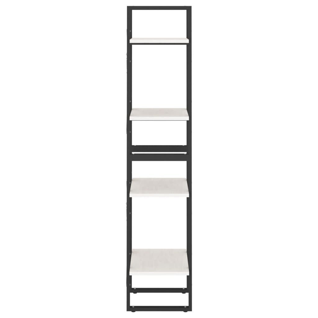 vidaXL Βιβλιοθήκη με 4 Ράφια Λευκή 40x30x140 εκ. από Μασίφ Ξύλο Πεύκου