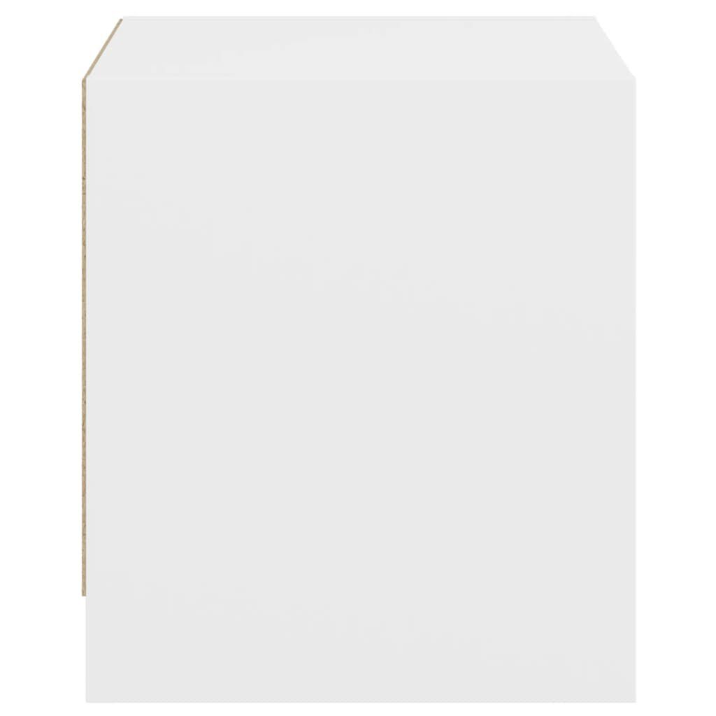 vidaXL Κομοδίνα με Γυάλινες Πόρτες 2 τεμ. Λευκά 35x37x42 εκ.