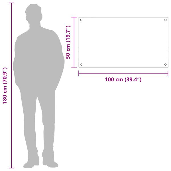 vidaXL Κουζινοπίνακας Σκούρο Γκρι 100x50x0,6 εκ. Σκληρυμένο Γυαλί