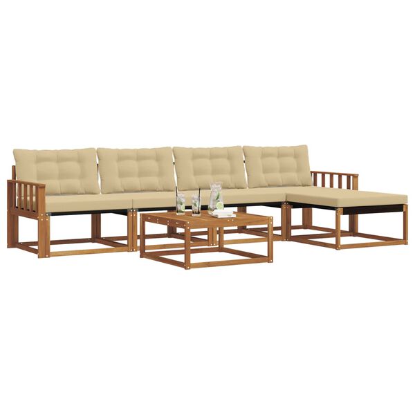 vidaXL &Sigma;&epsilon;&iota;&rho;ά &Kappa;&alpha;&nu;&alpha;&pi;έ &Epsilon;&xi;&omega;&tau;&epsilon;&rho;&iota;&kappa;&omicron;ύ &mu;&epsilon; &mu;&alpha;&xi;&iota;&lambda;ά&rho;&iota; 6 pcs &Phi;&upsilon;&sigma;&iota;&kappa;ό &kappa;&alpha;&iota; &Mu;&pi;&epsilon;&zeta;