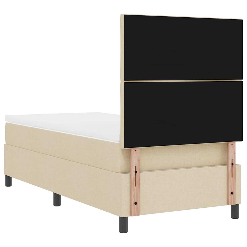 vidaXL Κρεβάτι με ελατήρια με στρώμα Κρεμ 100 x 200 cm ύφασμα