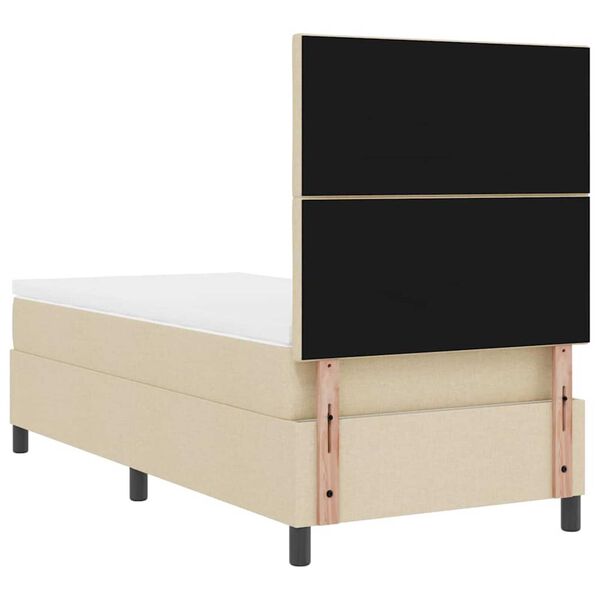 vidaXL Κρεβάτι με ελατήρια με στρώμα Κρεμ 100 x 200 cm ύφασμα