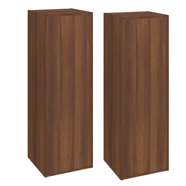 vidaXL Έπιπλα Τηλεόρασης 2 τεμ. Καφέ Δρυς 30,5x30x90 εκ. Επεξ. Ξύλο
