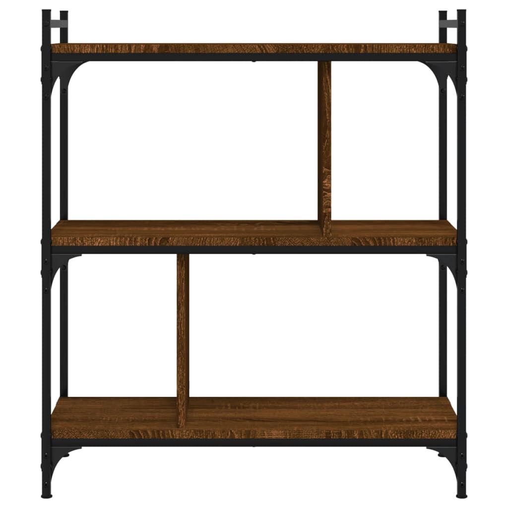 vidaXL Βιβλιοθήκη 3 Επιπέδων Καφέ Δρυς 76 x 32 x 88 εκ. Επεξ. Ξύλο