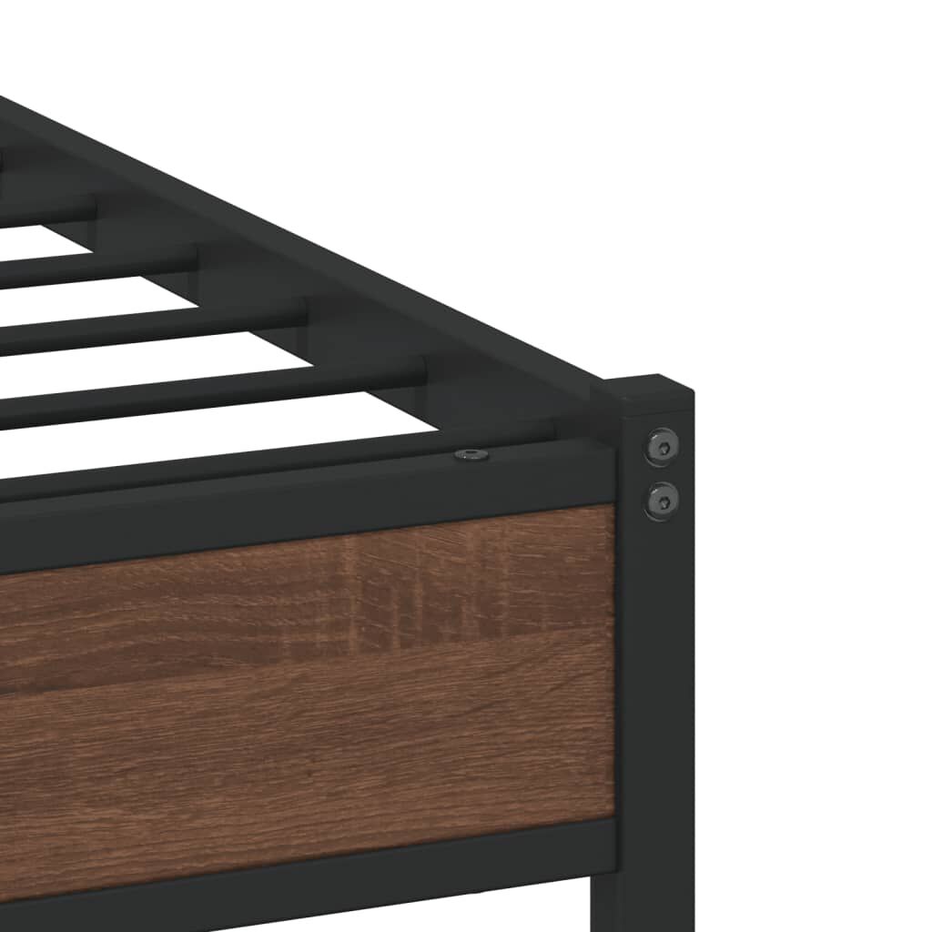 vidaXL Σκελετός Κρεβ. Χωρίς Στρώμα Καφέ Δρυς 160x200 εκ. Μεταλλικό