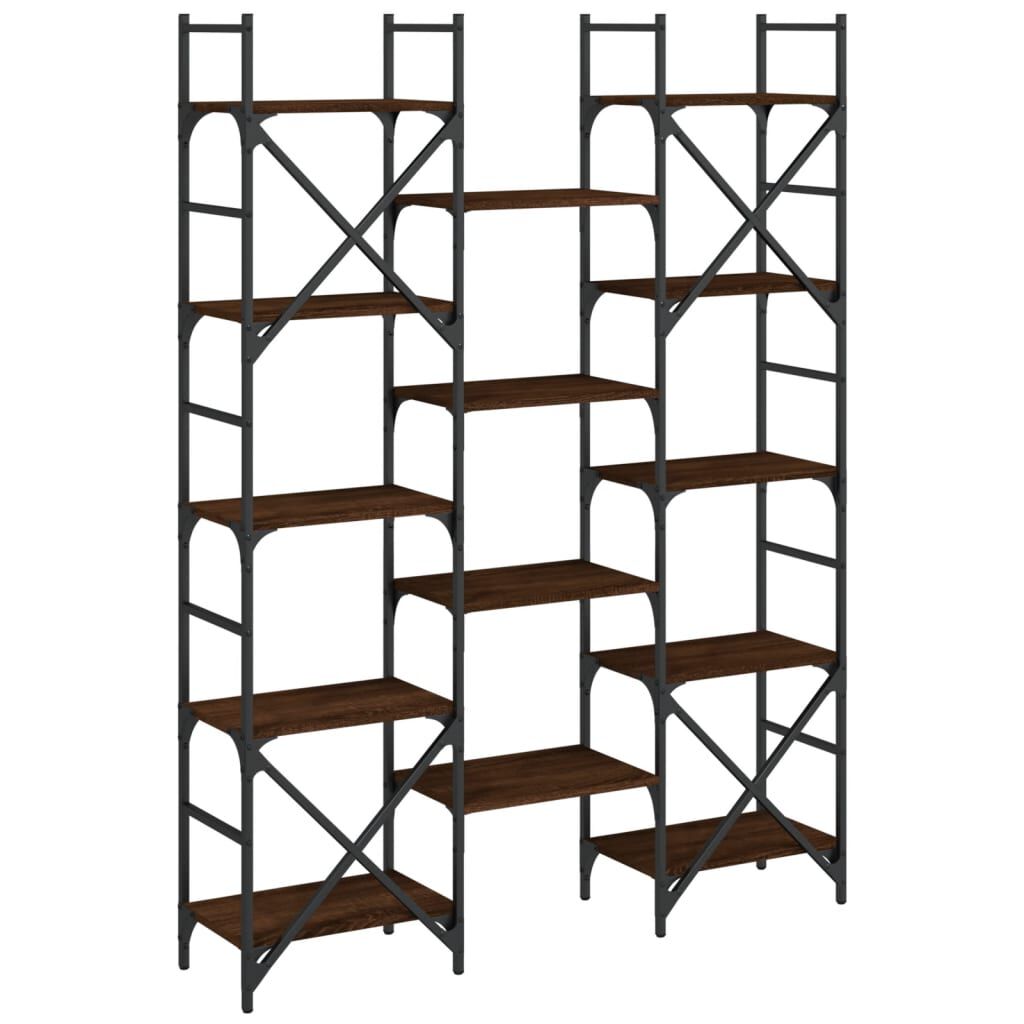 vidaXL Βιβλιοθήκη Καφέ Δρυς 127,5x28,5x172,5 εκ. Επεξεργασμένο Ξύλο