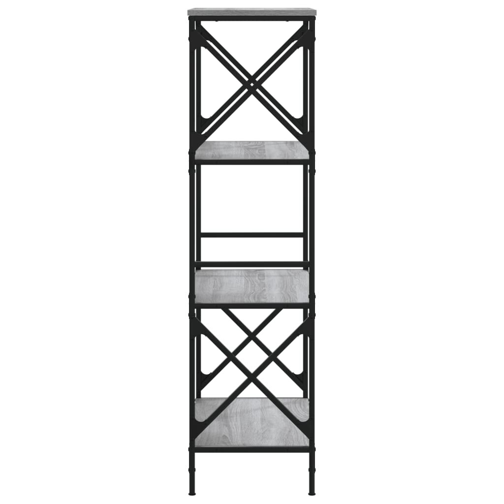 vidaXL Βιβλιοθήκη 4 Επιπέδων Γκρι Sonoma 59x35x132 εκ. Επεξεργ. Ξύλο