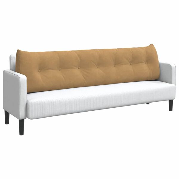 vidaXL Μαξιλάρι Πλάτης Καφέ 200 x 24 x 50 εκ Βελούδο