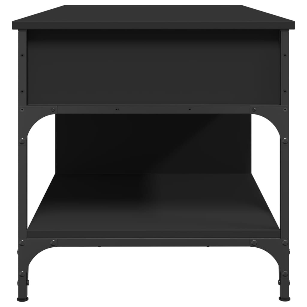 vidaXL Τραπεζάκι Σαλονιού Μαύρο 100x50x50 εκ. Επεξ. Ξύλο & Μέταλλο