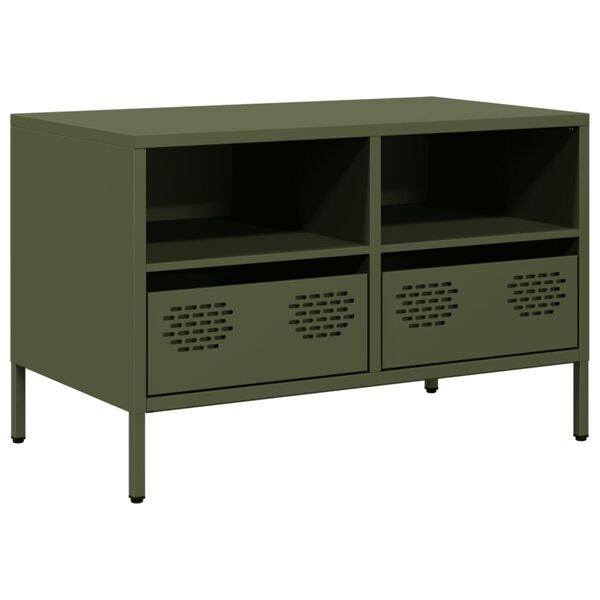 vidaXL Έπιπλο Τηλεόρασης Λαδί 68 x 39 x 43,5 εκ. Χάλυβας Ψυχρής Έλασης