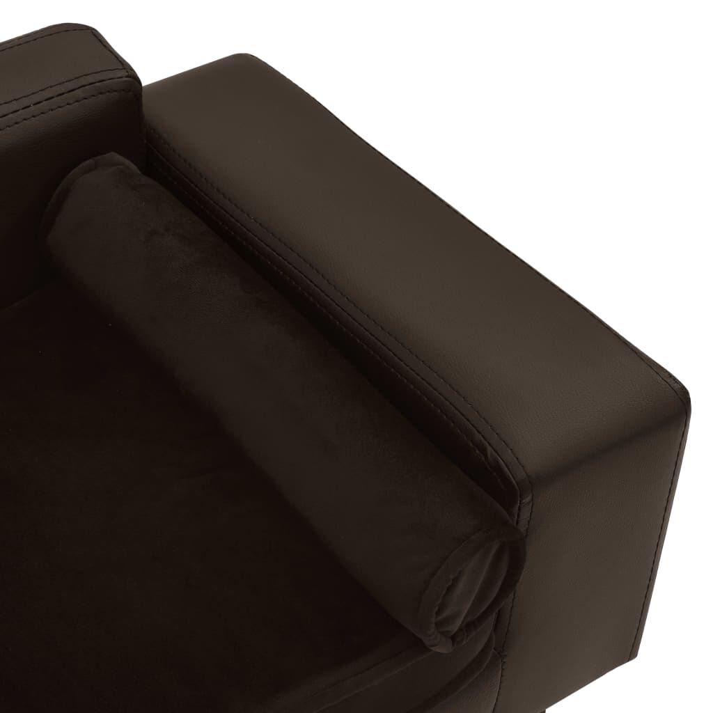 vidaXL Καναπές-Κρεβάτι Σκύλου Καφέ 81x43x31 εκ. Βελουτέ/Συνθετ. Δέρμα