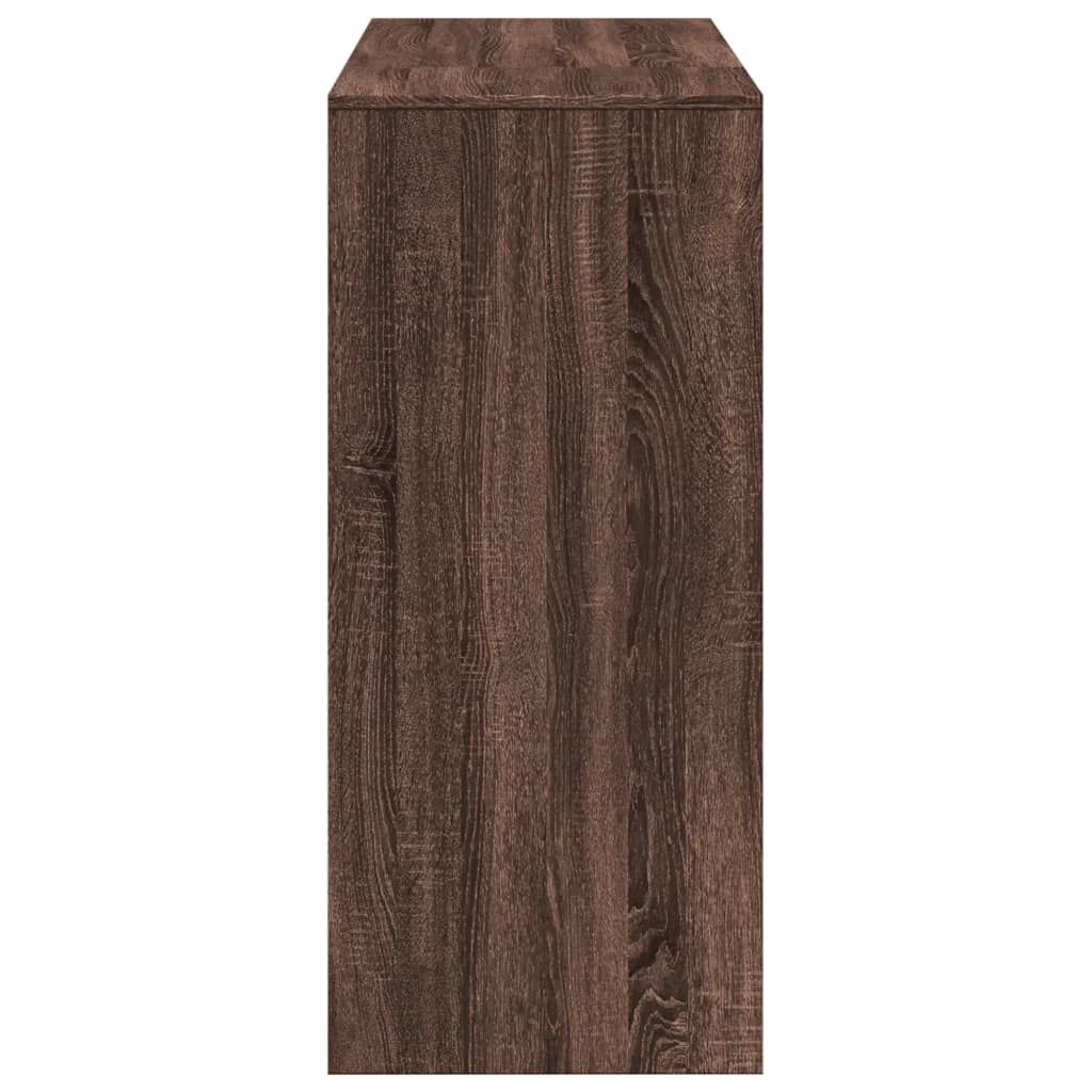 vidaXL Τραπέζι Κονσόλα με Ράφι Καφέ Δρυς 124x46x103,5εκ. Επεξεργ. Ξύλο