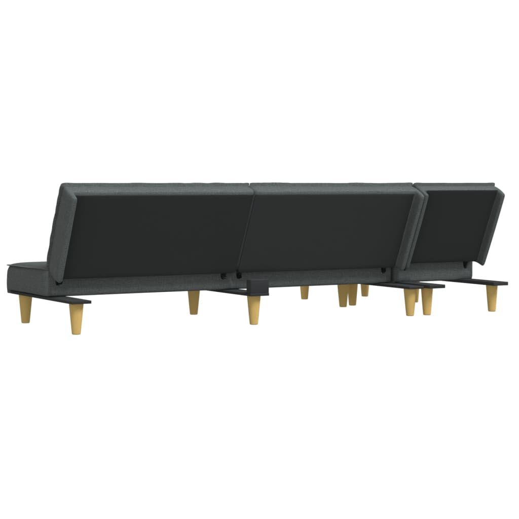 vidaXL Καναπές Κρεβάτι Γωνιακός Σκούρο Γκρι 255x140x70 εκ. Υφασμάτινος