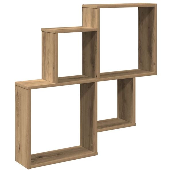 vidaXL Ράφι τοίχου Artisan Oak 80x15x78,5 cm Κατασκευασμένο ξύλο