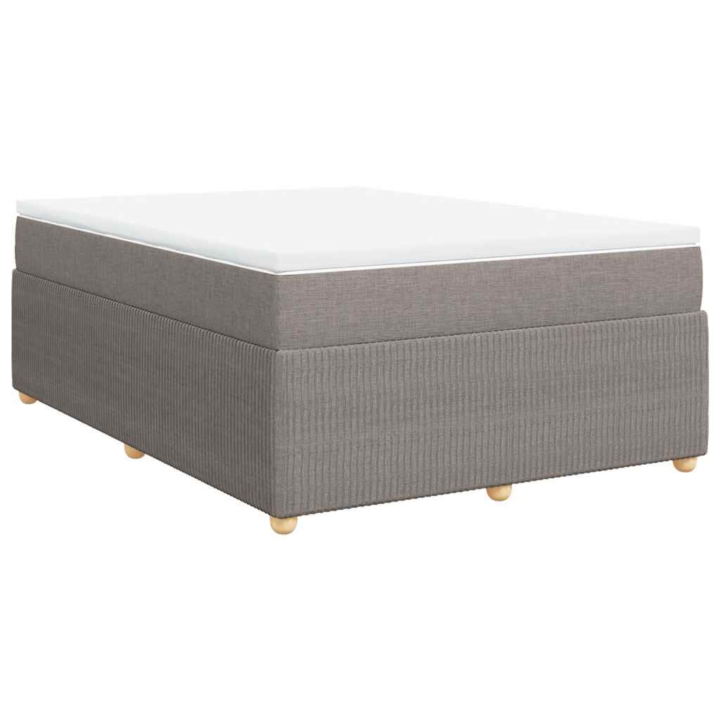vidaXL Κρεβάτι Boxspring με Στρώμα Taupe 140x190 εκ. Υφασμάτινο