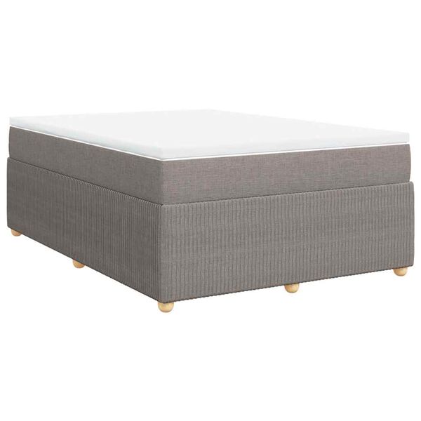 vidaXL Κρεβάτι Boxspring με Στρώμα Taupe 140x190 εκ. Υφασμάτινο