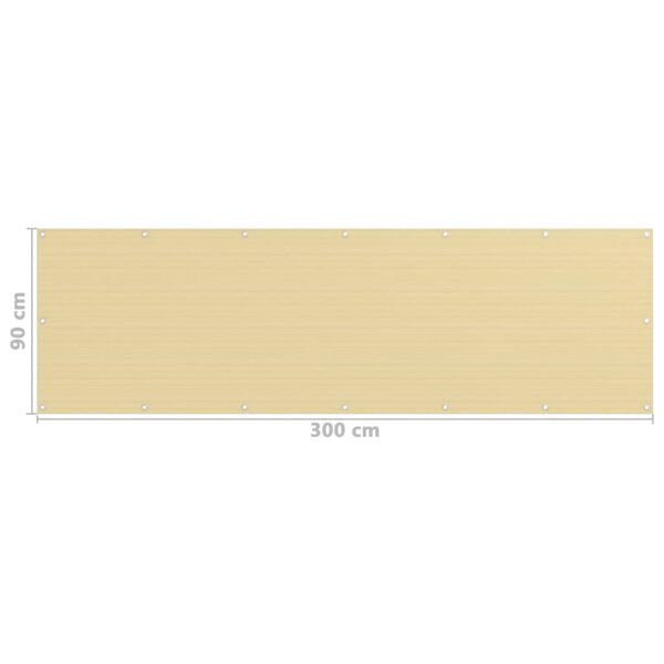 vidaXL Διαχωριστικό Βεράντας Μπεζ 90 x 300 εκ. από HDPE