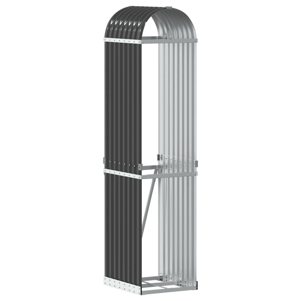 vidaXL Ξυλοθήκη Ανθρακί 40 x 45 x 170 εκ. από Γαλβανισμένο Ατσάλι