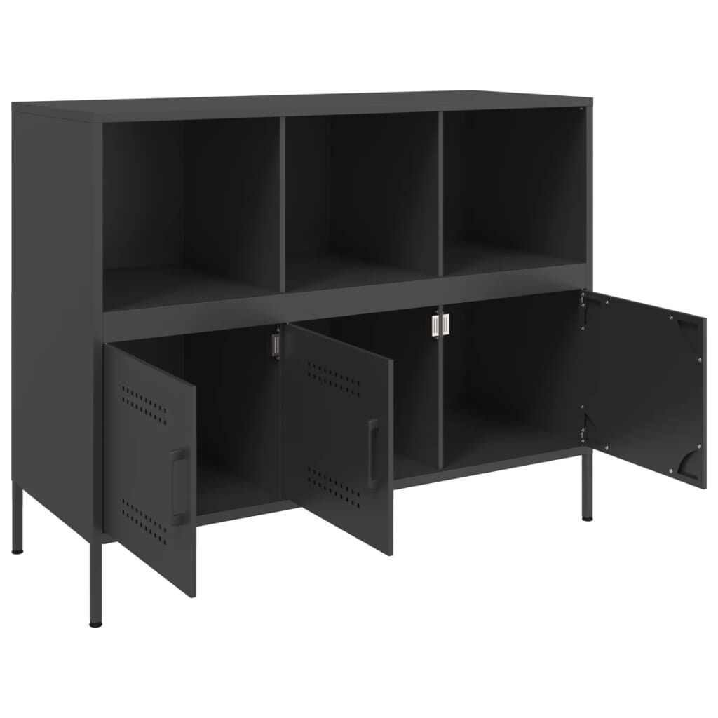 vidaXL Ντουλάπι Μαύρο 100,5x39x79 εκ. από Χάλυβα