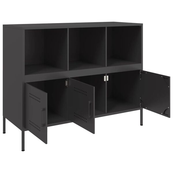 vidaXL Ντουλάπι Μαύρο 100,5x39x79 εκ. από Χάλυβα