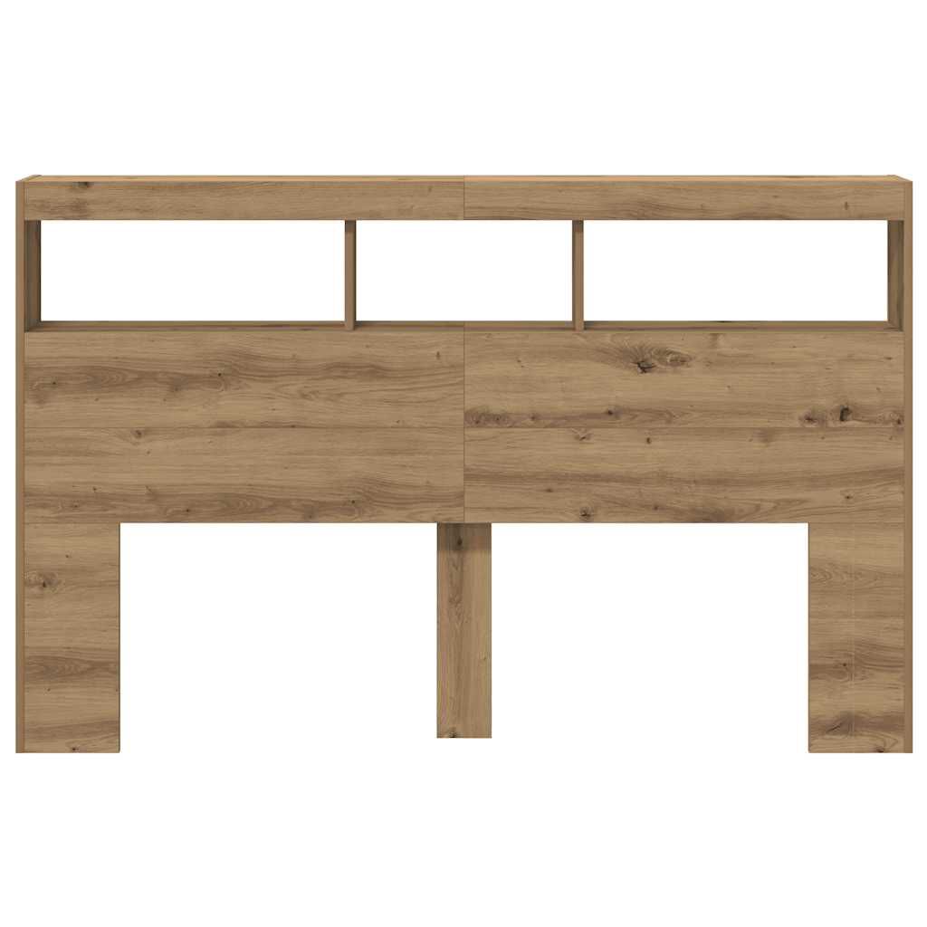 vidaXL Κεφαλάρι με Αποθηκευτικό Χώρο & LED Artisan Δρυς 160x17x102 εκ.