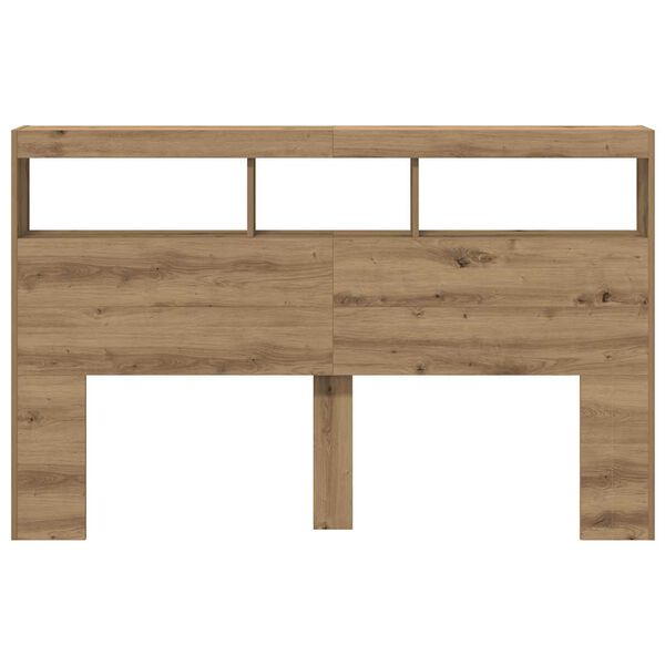 vidaXL Κεφαλάρι με Αποθηκευτικό Χώρο & LED Artisan Δρυς 160x17x102 εκ.
