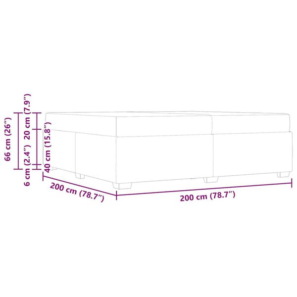 vidaXL Σκελετός Κρεβατιού Άλλο Μαύρο 200 x 200 cm Τεχνητό δέρμα