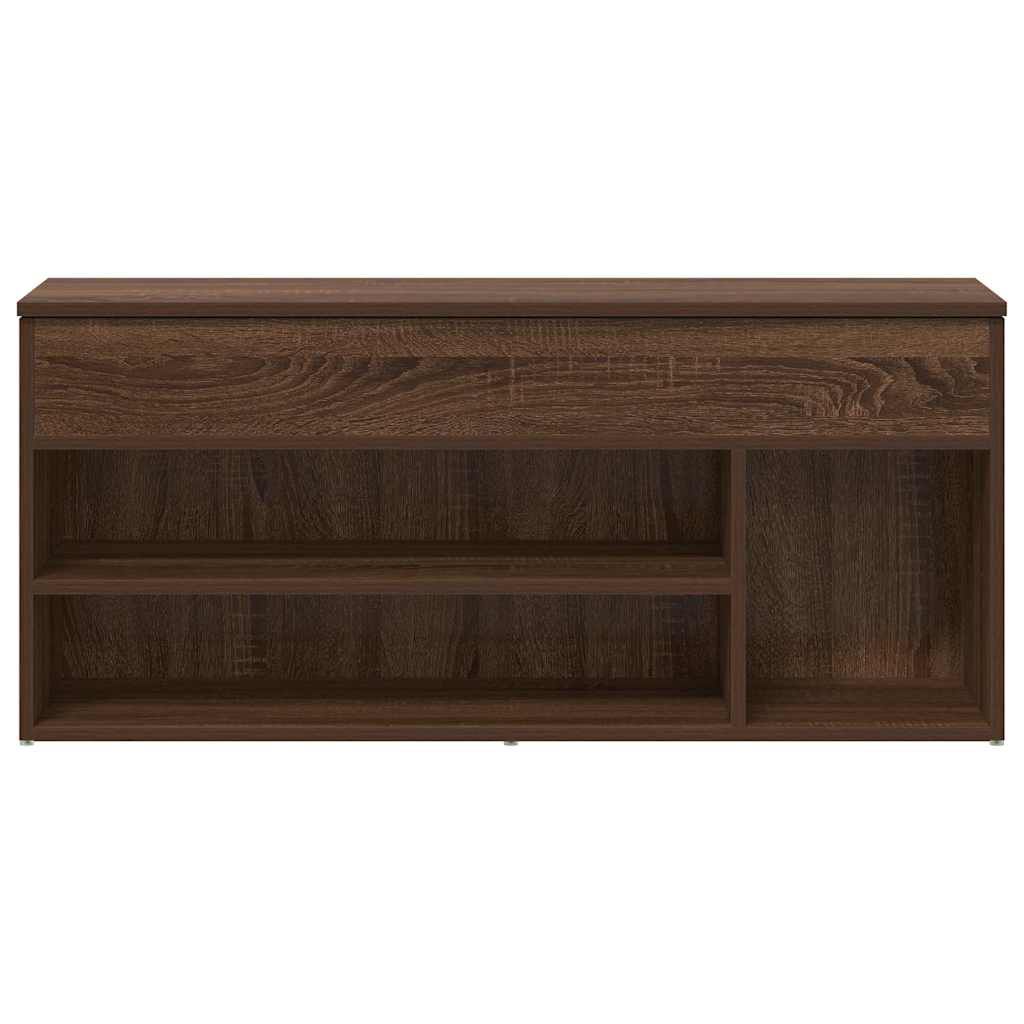 vidaXL Πάγκος παπουτσιών καφέ δρυς 102x30,5x45 cm Ξύλο μηχανής