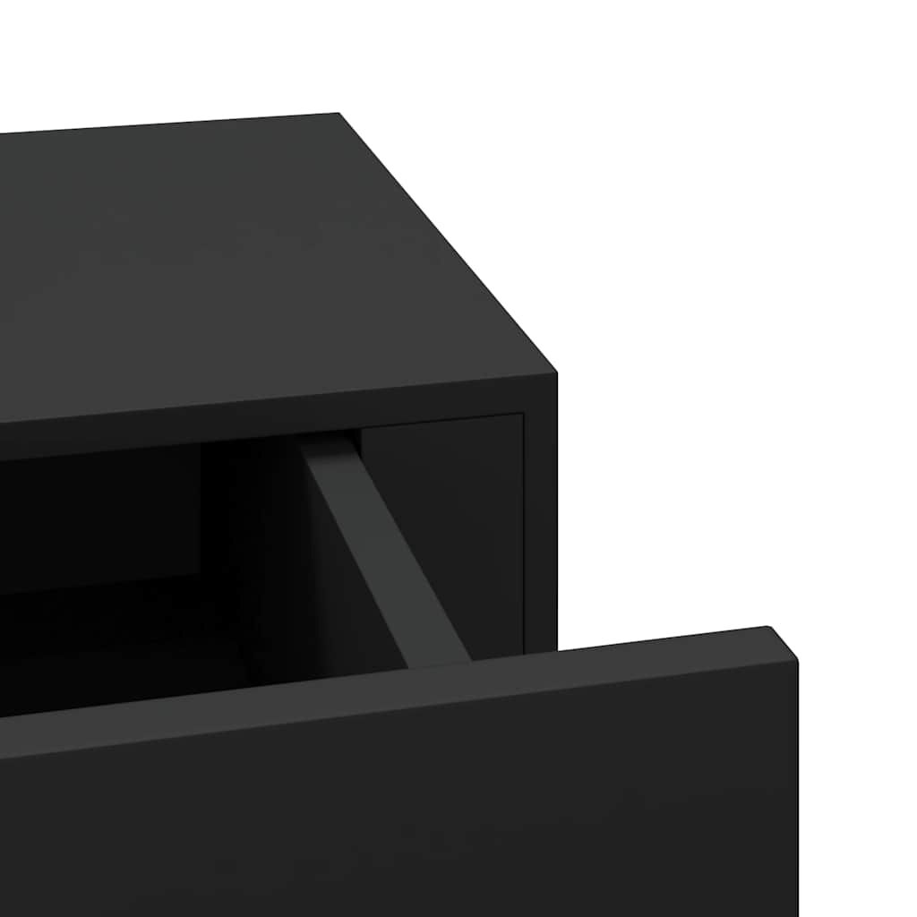 vidaXL Ράφια Τοίχου με Συρτάρια 2 Τεμ. Μαύρα 40 x 23,5 x 10εκ. από MDF