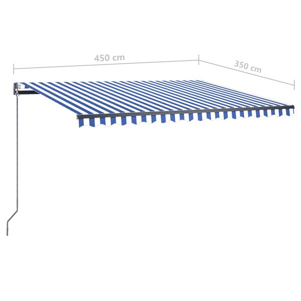 vidaXL Τέντα Αυτόματη με LED & Αισθ. Ανέμου Μπλε / Λευκό 450x350 εκ.