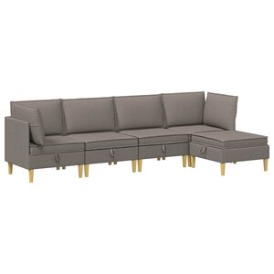 vidaXL &Sigma;&epsilon;&tau; &Epsilon;&pi;ί&pi;&lambda;&omega;&nu; &Sigma;&alpha;&lambda;&omicron;&nu;&iota;&omicron;ύ &mu;&epsilon; &mu;&alpha;&xi;&iota;&lambda;ά&rho;&iota; 5 pcs Taupe Ύ&phi;&alpha;&sigma;&mu;&alpha;