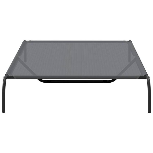 vidaXL Ανυψωμένο κρεβάτι σκύλου γκρι 150x90x20 cm Textilene και χάλυβα