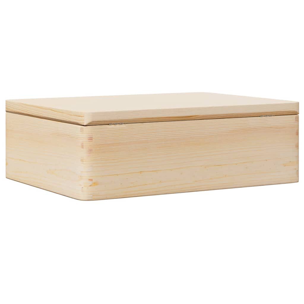 vidaXL Ξύλινο κουτί με καπάκι 40x30x13 cm από μασίφ ξύλο πεύκο