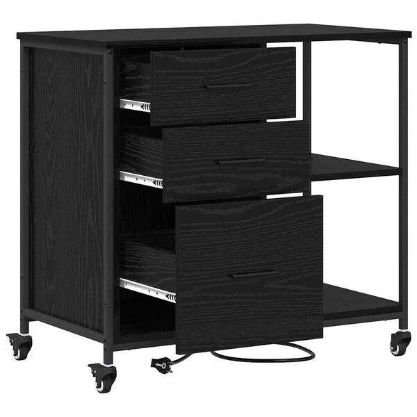vidaXL Γραφείο Ντουλάπι Μαύρη δρυς 76 x 41 x 72 cm Επεξεργασμένο ξύλο