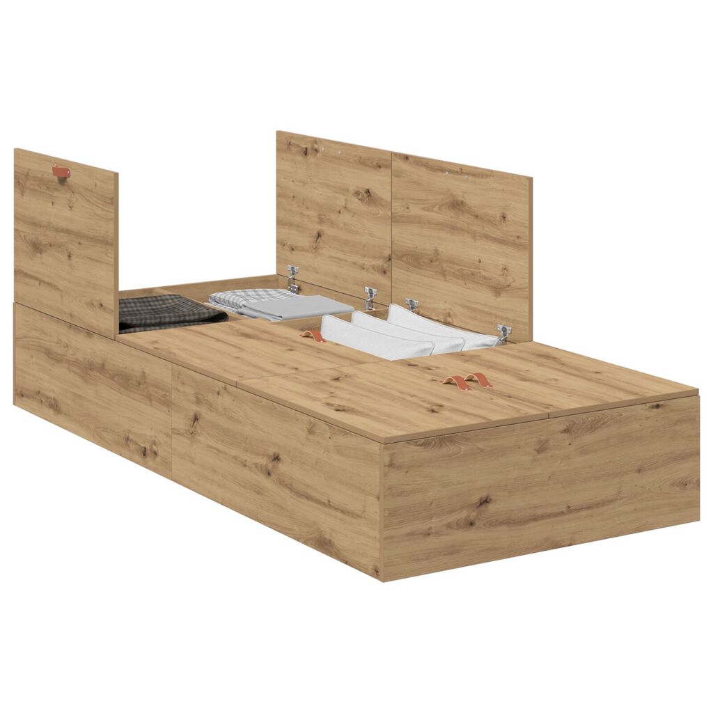 vidaXL Κρεβάτι αποθήκευσης Σκελετός Artisan Oak 90x190 εκ.