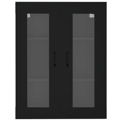 vidaXL Ντουλάπι Τοίχου Κρεμαστό Μαύρο 69,5 x 34 x 90 εκ. Επεξ. Ξύλο