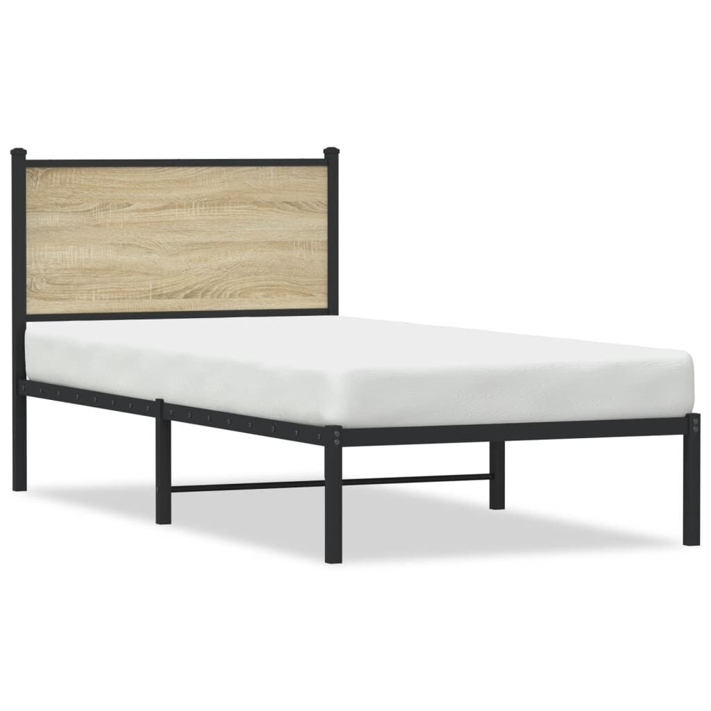 vidaXL Σκελετός Κρεβ. Χωρίς Στρώμα Sonoma Δρυς 80x200 εκ. Μεταλλικό
