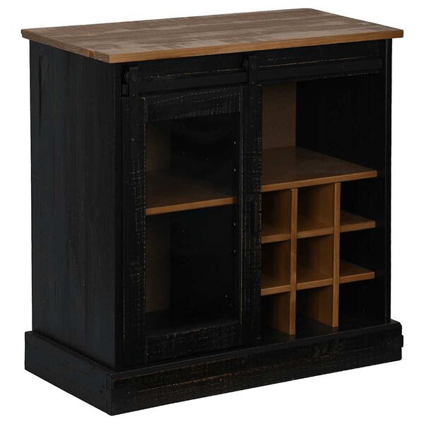 vidaXL Sideboard HALDEN με συρόμενη πόρτα Μαύρο 80x40x80 cm
