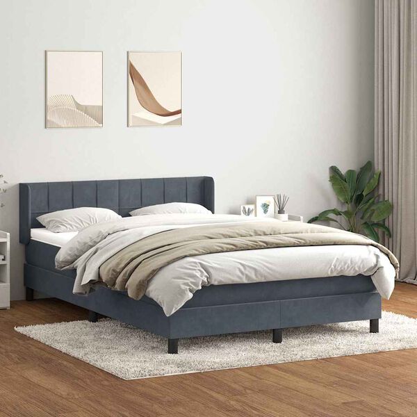 vidaXL Box Spring &Kappa;&rho;&epsilon;&beta;ά&tau;&iota; &mu;&epsilon; &sigma;&tau;&rho;ώ&mu;&alpha; &Sigma;&kappa;&omicron;ύ&rho;&omicron; &gamma;&kappa;&rho;&iota; 140x220 cm &Beta;&epsilon;&lambda;&omicron;ύ&delta;&iota;&nu;&omicron;