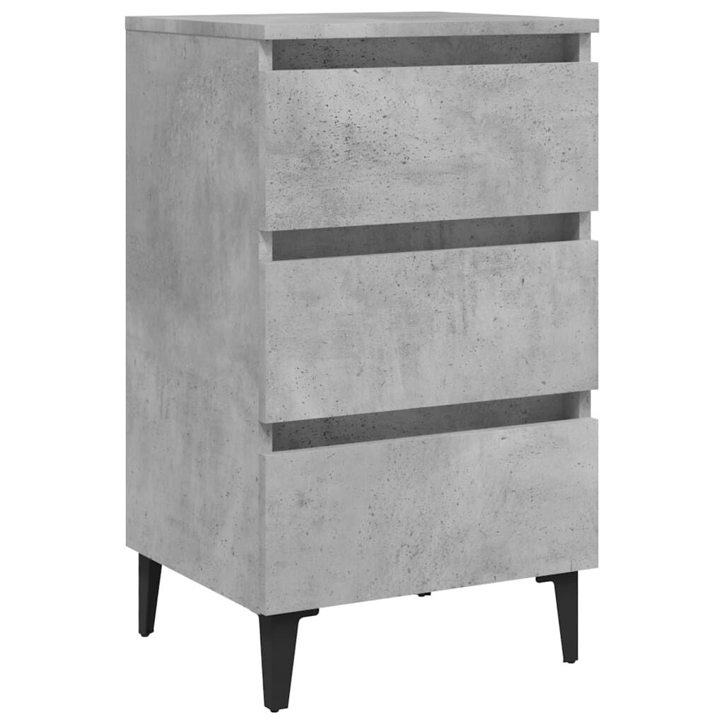 vidaXL Κομοδίνα 2 τεμ. Γκρι Σκυροδέματος 40x35x69 εκ. Μεταλλικά Πόδια