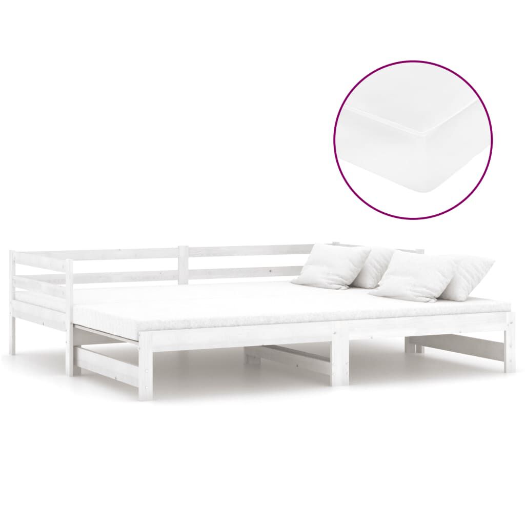 vidaXL Καναπές Κρεβάτι Συρόμενος Λευκός 2x(90x200) εκ. Ξύλο Πεύκου
