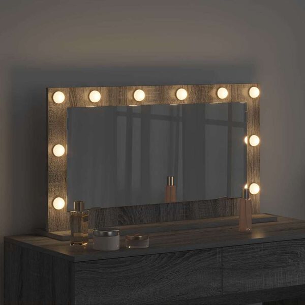 vidaXL Καθρέφτης τουαλέτας με καθρέφτη Γκρίζο Σονομα 80 x 45 x 18 εκ.